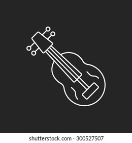 musical instrument violin line icon