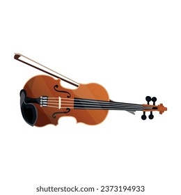 Musical instrument violin on white background
