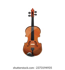 Musical instrument violin on white background