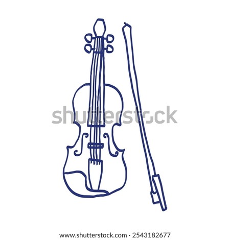 Similar – Image, Stock Photo Violin sketch. Hand-drawn ink black and white drawing