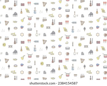 Musical instrument wallpaper pattern illustration