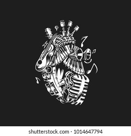 Musical instruments background. Vector illustration design.