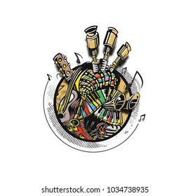 Musical instruments background. Vector illustration design.