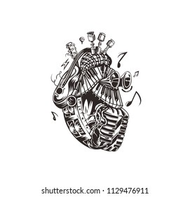 Musical instruments background. Vector illustration design.