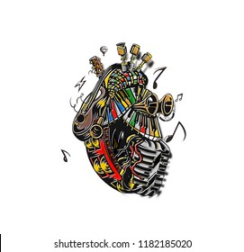 Musical instruments background. Vector illustration design.
