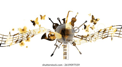 Ilustração vetorial de fundo de instrumentos musicais