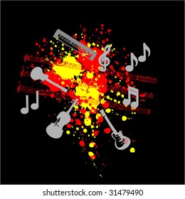 musical instruments background vector illustration