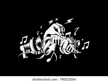Musical instruments background. Vector illustration design.