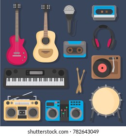 Musical instruments color flat