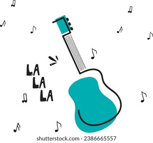 Musical instruments. Colorful vector overlay background with guitars. 