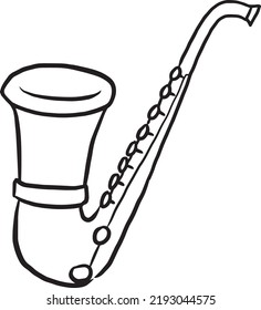 musical instruments coloring page doodle kawaii cute clip art illustration