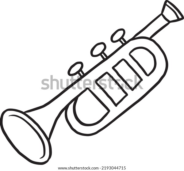 Musical Instruments Coloring Page Doodle Kawaii Stock Vector (Royalty ...