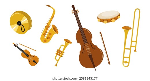 Musical instruments displayed in vibrant colors for artistic inspiration and creativity