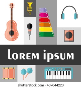 Musical instruments. Flat design