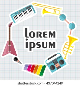 Musical instruments. Flat design