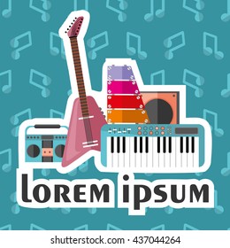 Musical instruments. Flat design