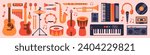 Musical instruments flat icons. Musical instruments modern design.