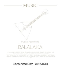 Musical instruments graphic template. Balalaika. Vector illustration