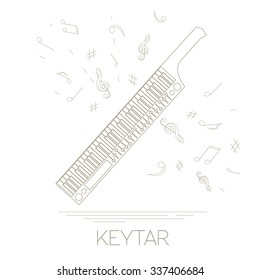 Musical instruments graphic template. Keytar. Vector illustration