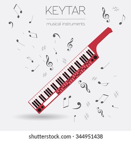 Musical instruments graphic template. Keytar. Vector illustration