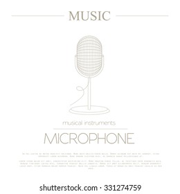 Musical instruments graphic template. Microphone. Vector illustration