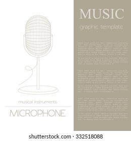 Musical instruments graphic template. Microphone. Vector illustration