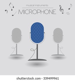 Musical instruments graphic template. Microphone. Vector illustration