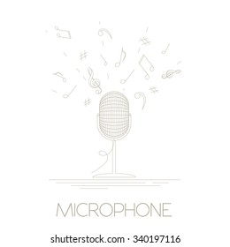 Musical instruments graphic template. Microphone. Vector illustration