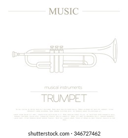 Musical instruments graphic template. Trumpet. Vector illustration
