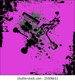 musical instruments grunge vector