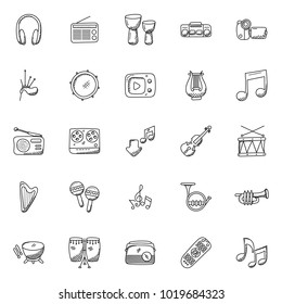 Musical Instruments Hand-drawn Icons