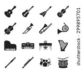 Musical instruments icon set 