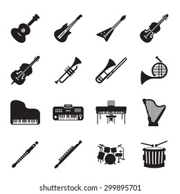 Conjunto de iconos de instrumentos musicales