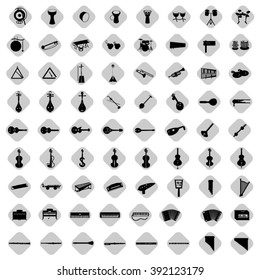 musical instruments icon set