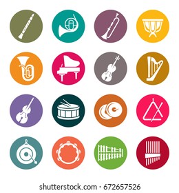 Musical instruments icon set