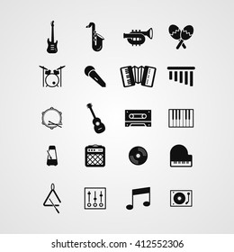 musical instruments icon set. music instruments vector icons set