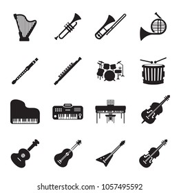 Musical instruments icon set.  Vector.