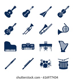 Musical instruments icon set. Vector.