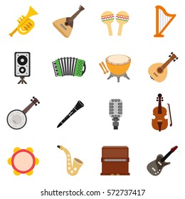 musical instruments icons set. isolated symbols collection
