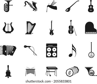 musical instruments icons vector design