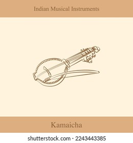 musical instruments line drawing vector illustration