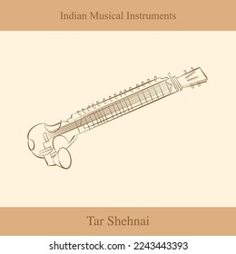 musical instruments line drawing vector illustration