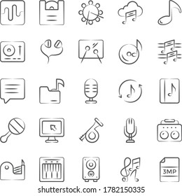 Musical Instruments Line Icons Pack