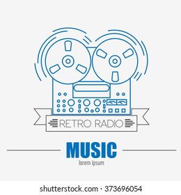 Musical instruments logos and badges. Graphic template. Vector illustration