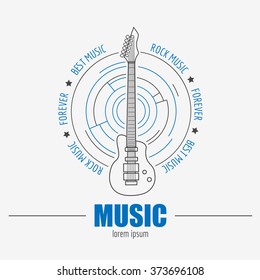 Musical instruments logos and badges. Graphic template. Vector illustration