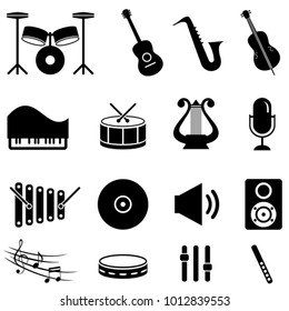 Musical instruments and music icon set