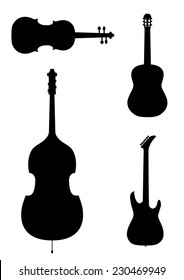 musical instruments on a white background