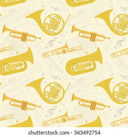 Musical instruments pattern. Vector illustration