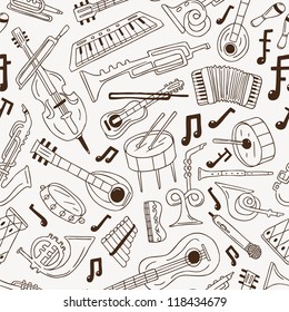 Musical instruments - seamless background