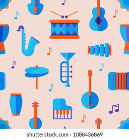 Musical Instruments seamless pattern